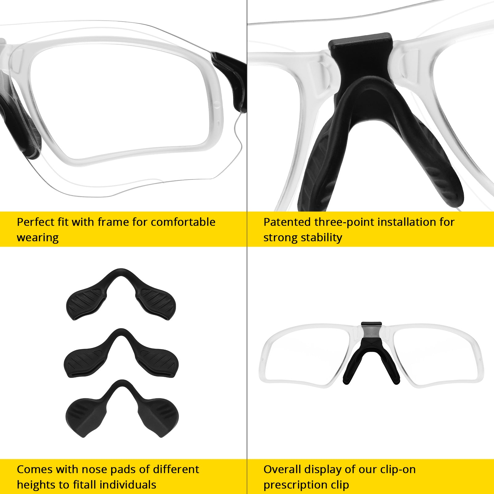 PapaViva Insert Clip-On Prescription Clip for EVZero Sunglasses